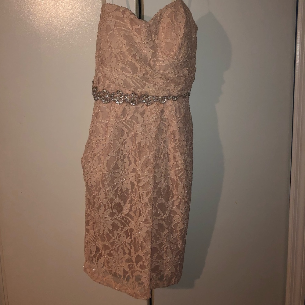 City Triangles Strapless Mini Dress / Peach